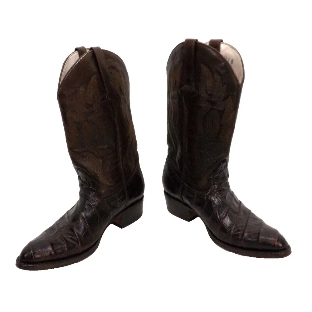El Buitre Alligator Collection Cowboy Boots Western Vaquero Men's Size 9 USA - Picture 4 of 11